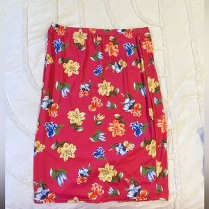 PrettyLittleThing Pink Floral MIDI Skirt Size 18